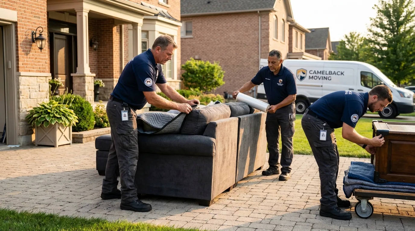 Large estate moving crew wrapping furniture in Napanoch, NY
